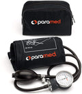 PARAMED Aneroid Sphygmomanometer – Manual Blood Pressure Cuff with Universal Cuff 8.7-16.5" and D-Ring – Carrying Case in the kit – Black – Stethoscope Not Included