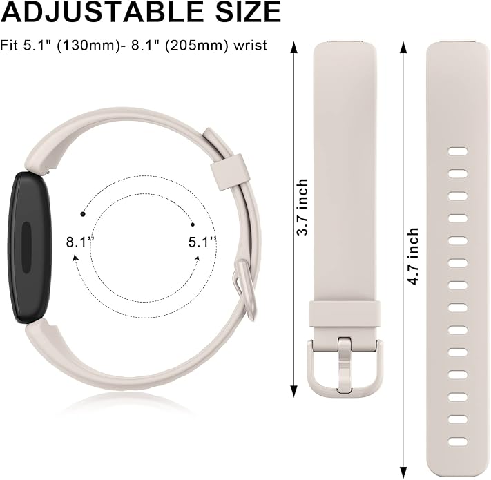 4 Pack Bands Compatible with Fitbit Inspire 2 Bands for Women Men, Adjustable Replacement Sport Wristbands Straps for Fitbit Inspire 2 / Ace 3