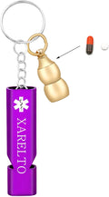 Medical Keychain with Gourd Pill Case – High Pitch Dual Tube Survival Whistle YA6000