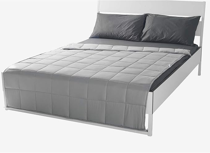 RelaxBlanket Weighted Blanket | 60''x80'',10lbs | for Individual Between 90-140 lbs | Premium Cotton Material with Glass Beads | Light Grey