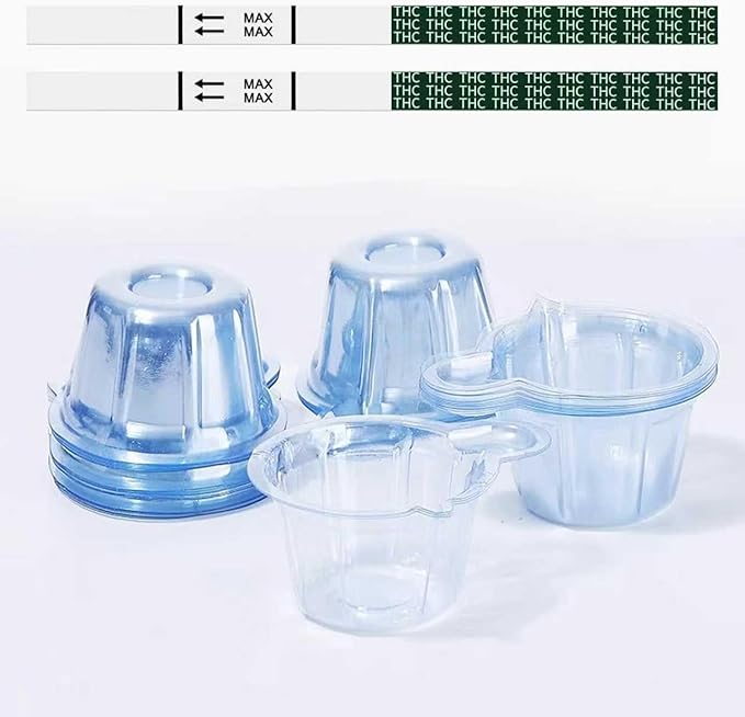 6Pcs Urine Specimen, Disposable Urine Collection Cup Design for Home Test Strip or Lab Testing. Free 2 T-H-C marijuan a Test