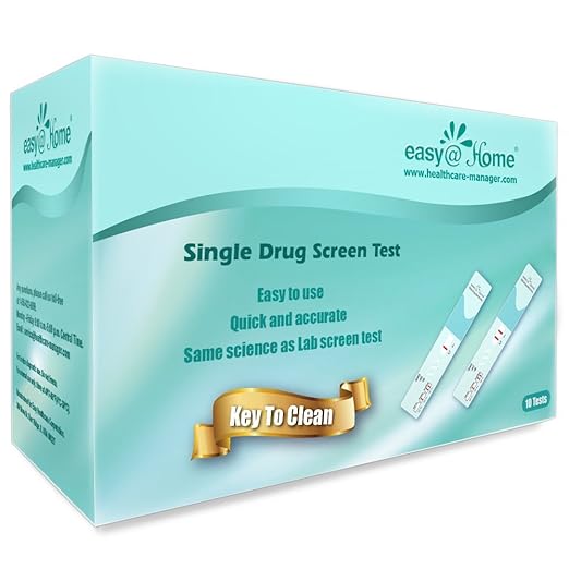 Easy@Home Single Drug Screen Test: 10 Pack Cocain Urine Drug Test Kits, Instant COC Panel Testing for Home Use, 300 ng/mL Cutt-Off Level Cocaine Test Kit, EDCO-114