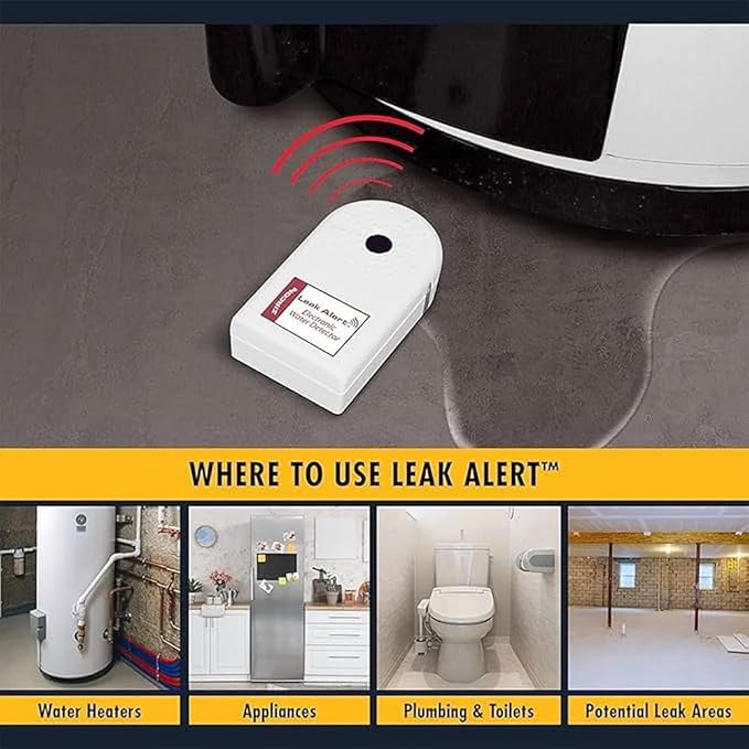 Zircon Leak Alert 3-Pack Water Detector Alarm – 90 dB Battery-Powered Leak & Flood Sensor for Basement, Kitchen, Bathroom, Utility Room – Early Water Detection & Damage Prevention