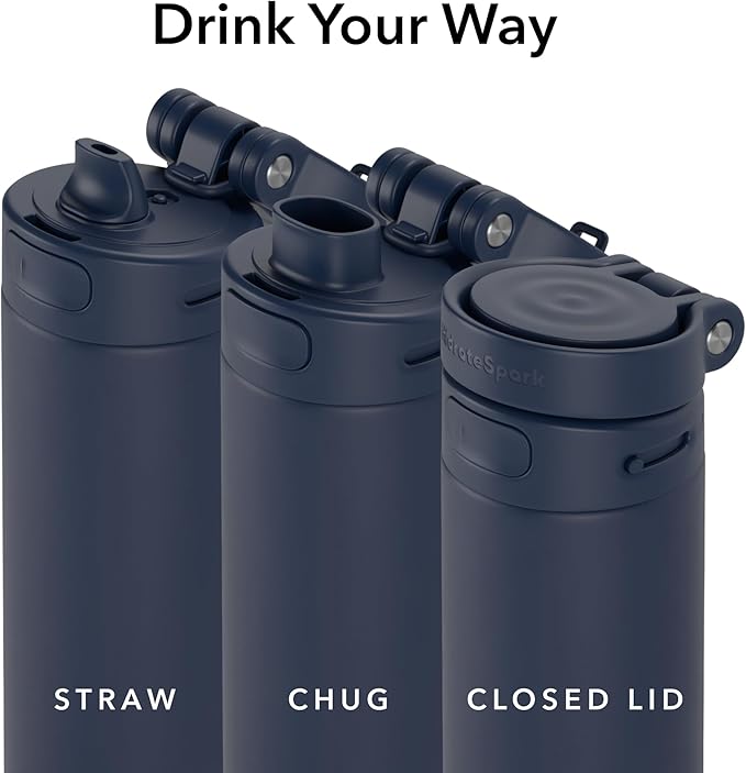 HidrateSpark PRO 2 21 oz Chug – Smart Hydration Bottle with Clinically Accurate Water Tracking & Extended Battery Life – Syncs with Apple Health, Fitbit, Smart Rings & Watches - Navy
