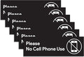 6pcs No Cell Phone Use Sign Stickers | No Phone Zone Sign, Please Silence Your Cell Phone | Signage for Classroom, Appointment Waiting Room, Wedding, Medical Office, Customer Service, Restroom