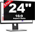 [5 Pack] 24 Inch Computer Privacy Screen Protector for 16:9 Widescreen Monitors-Anti-Glare & Blue Light Filter,Anti-Spy Film,Reduces Eye Strain (Fits Most Desktop Screens)
