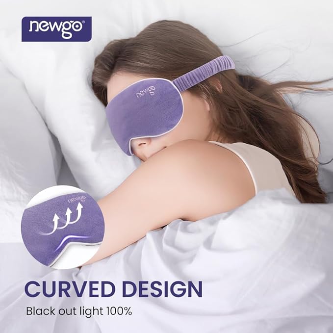 NEWGO Microwave Heated Eye Mask Soothing Relief for Dry Eyes, Heat Therapy Warm Eye Compress with Removable Cover for Stye, Blepharitis, Relaxation or Gift Choice - Purple