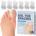 Dr. Frederick’s Original Gel Toe Separators - 6 ct - Soft Bunion Spacers for Overlapping Toes, Gentle Alignment & Foot Pain Relief - Toe Cushion Spacers for Women & Men - Washable & Reusable - Large