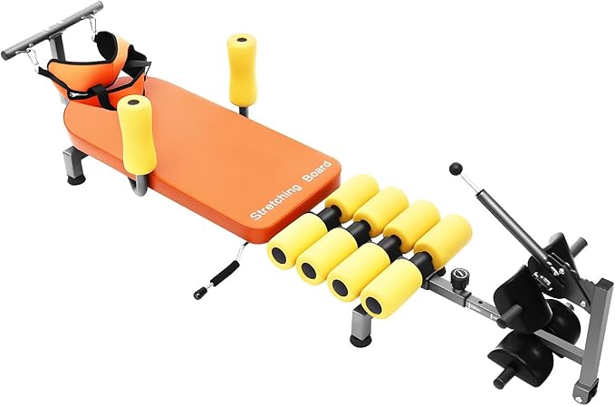 Lumbar Decompression Table with Cervical Traction, Back Decompression Stretcher Bench, 286 lbs Capacity, Spinal Decompression Device for Full Body Stretching & Cervical Traction