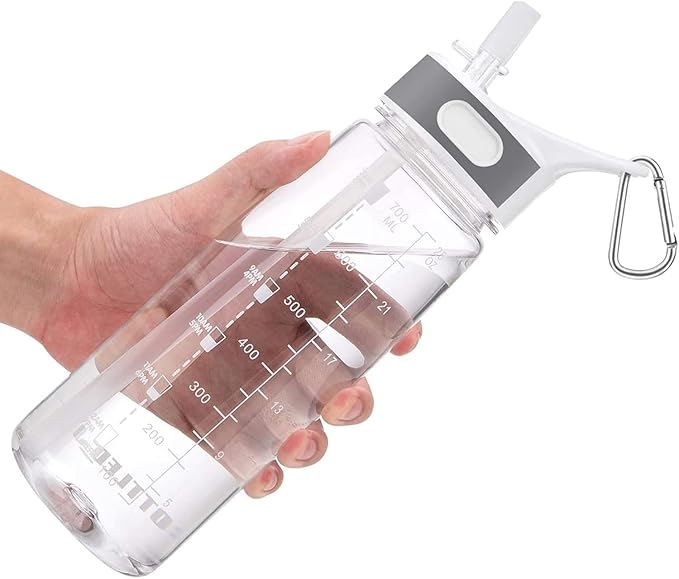 Bottled Joy Gallon Water Bottle, 800ml Clear Water Bottle 28oz Water Bottle with Straw, Bottle Joy Sports Water Jug Tritan Leakproof BPA Free for Fitness Outdoor Cycling Gifts for Women Men