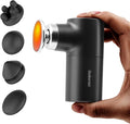 Mini Massage Gun with Heat, Deep Tissue Massage Gun, Portable Percussion Muscle Massager with 4 Massage Heads for Athletes