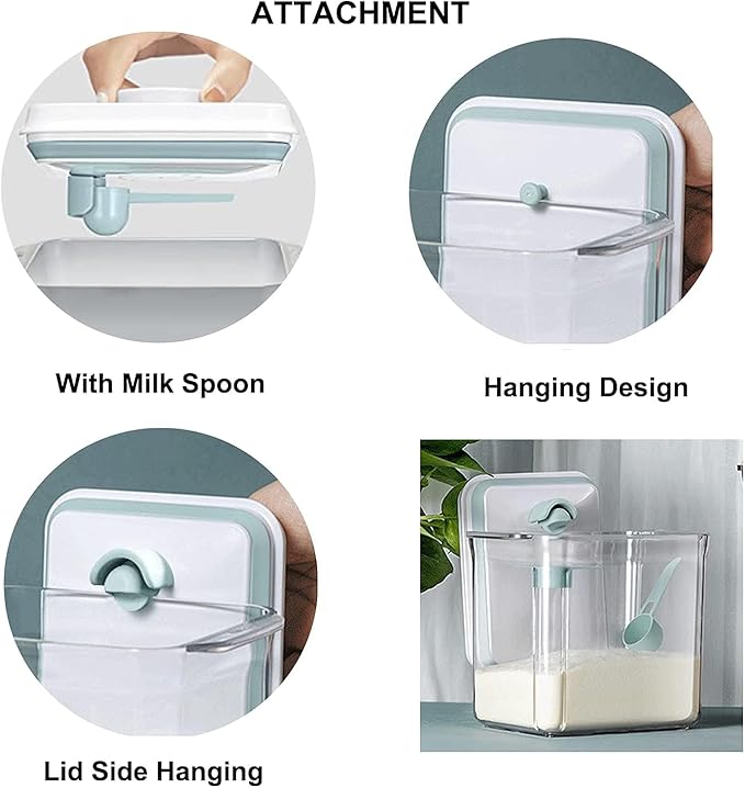 Formula Dispenser Container with Scraper and Scoop 730g Milk Powder BPA-Free Airtight Formula Storage Container 1700ml - Non-Slip Design