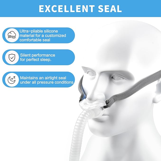 3 Pack Replacement Nasal Pillow Cushion for ResMed Airfit P10, Large, Compatiable with Orignal Airfit P10 Frame, Replacement Nasal Pillow CPAP Mask Cushion, Soft & Durable