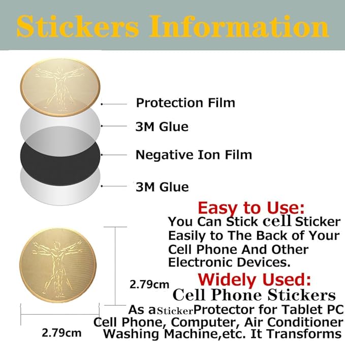 20Pcs Protection Cell Phone Stickers 99% Effective Protector Cell & Smart Phones, Laptops, Tablets, TV, Monitors - All Devices
