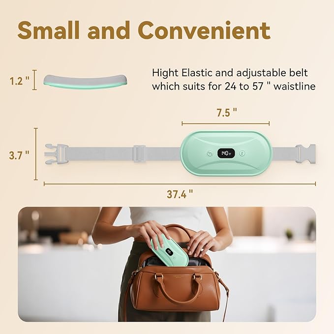 Portable Electric Heating Pad for Period Cramps, Menstrual Heating Pads with 7 Heat Levels and 7 Vibrating Modes for Women Stomach Pain Relief