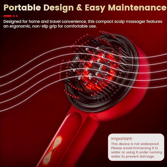 3-in-1 Scalp Massager for Hair Growth, Electric Hair Oil Applicator with EMS & Scalp Brush for Deep Cleansing, Rechargeable Head Massager for Scalp Care and Relaxation at Home