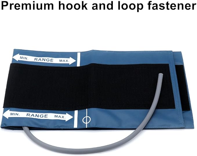 Universal NIBP Cuff with BP12 Connector for Large Adult, 33-47 cm Reusable Single Tube PU Replacement BP Cuff with Inner Airbag for Blood Pressure Monitor Machine