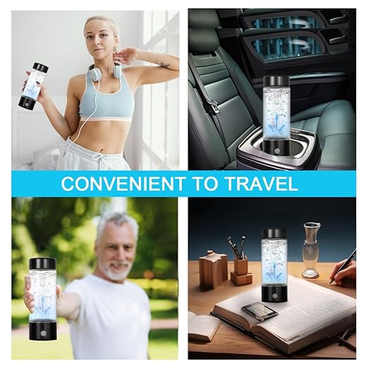 Hydrogen Water Bottle,Portable Hydrogen Water Generator Machine, Improve Water in 3 Minutes Quick Electrolysis, Suitable for Home, Office, Travel, Daily Drinking (Black)