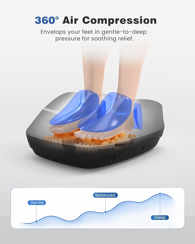 KING RELAX Shiatsu Foot Massager with Heat, 2026 Upgraded Deep Kneading & Squeeze Massage for Plantar Fasciitis, Modern Sculpted Design, Fits Up to Size 14, FSA Eligible HSA Store, Mothers Day Gifts