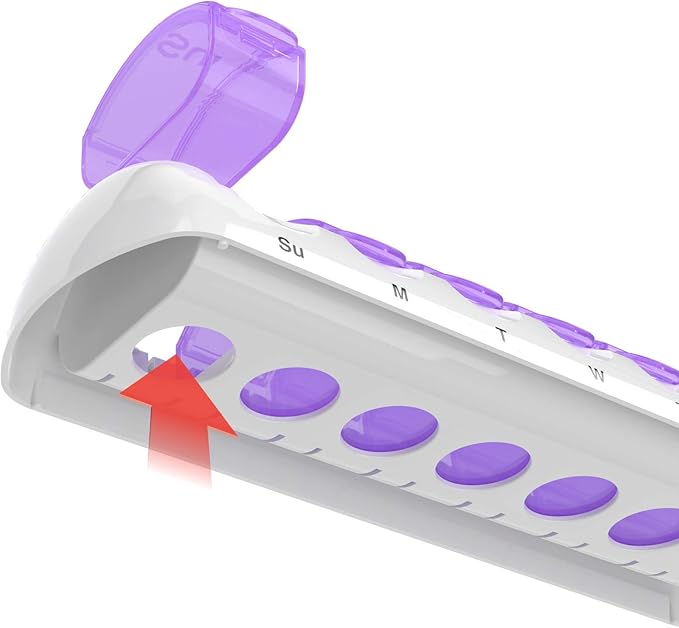 EZY DOSE Weekly (7-Day) Travel Pill Case, Medicine Planner, Vitamin Organizer Box, Convenient and Easy to Use, Removable Daily Compartments, Great for Travel, Color May Vary, BPA Free
