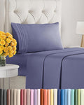 Twin XL Size 3 Piece Sheet Set - Extra Soft, Breathable & Cooling Sheets - Hotel Luxury Bed Sheets for Women & Men - Deep Pockets, Easy-Fit & Wrinkle-Free Sheets - Twilight Purple Oeko-Tex Bed Sheets