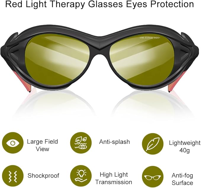 mozeeda Professional IPL Laser Safety Glasses Eye Protection,190-510nm OD4+ Laser Glasses Eye Protection, Laser Hair Removal Goggles for Treatment Cosmetology Operator