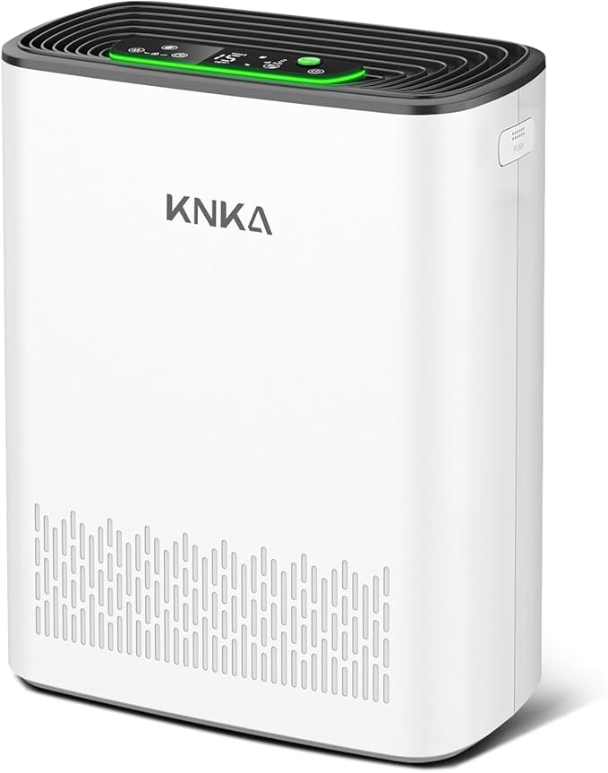 KNKA Air Purifiers for Home Large Room Bedroom Up to 1123 Ft² in 1 Hr, Washable Filters, AQI Display, Turbo Mode, Auto & Sleep Modes, HEPA Air Cleaner for Smoke, Dust, Pet Hair, Pollen (APH3000)