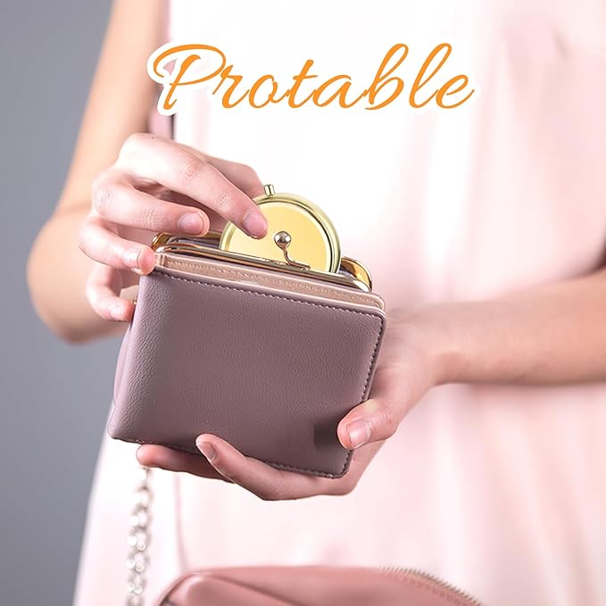 Pill Box Cute Small Pill Box for Purse & Pocket Medicine Organizer Travel Pillbox Waterproof Pill Case Metal Pill Container Holder for Vitamins, Fish Oil, Supplements(Gold)