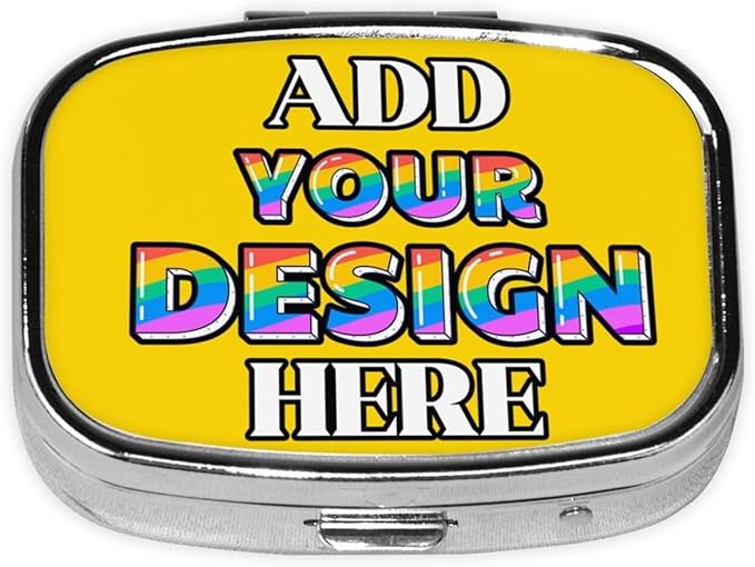 Custom Pill Container, Medicine Pill Box Case Organizer Travel Pill Holder Vitamin for Purse Med Wallet Portable Mini Pastillero, Square Gold Personalized Gifts