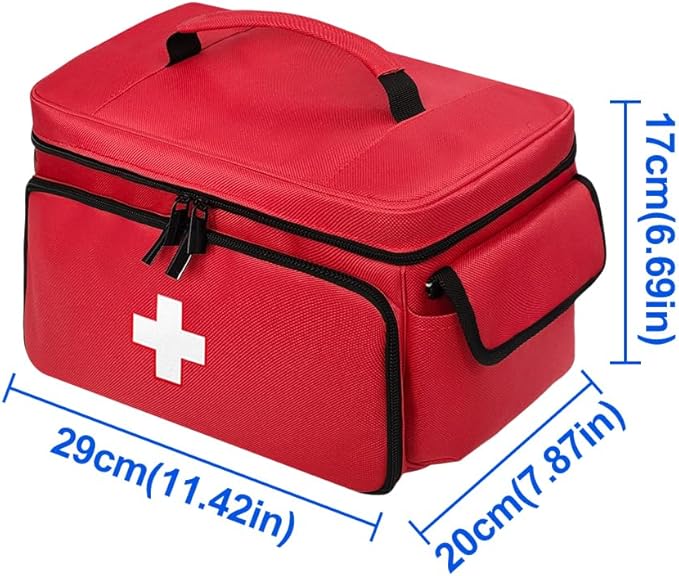First Aid Bag Empty - Portable Medical Organizer Kit for Supplies, Travel, Home, Car & Outdoor Camping Hiking, School, Office Emergency Preparedness, Bag Organizing First Aid Supplies