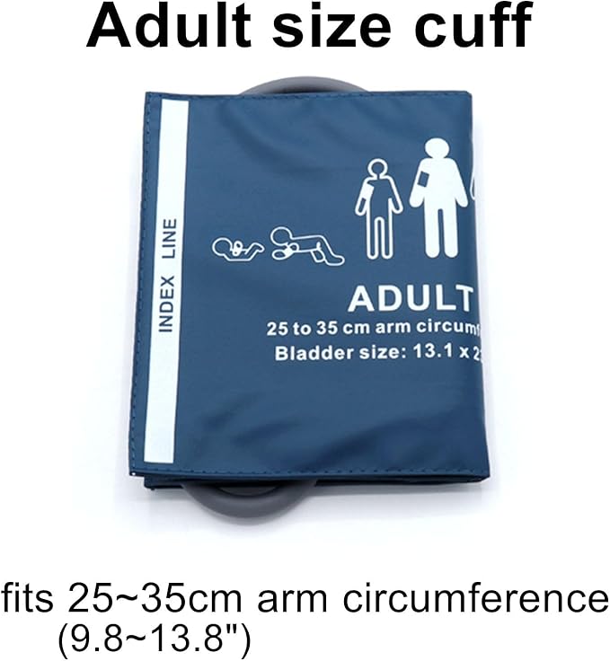 Universal NIBP PU Cuff for Adult 25-35cm, Single Tube Reusable Replacement Blood Pressure Cuff, No BP Connector