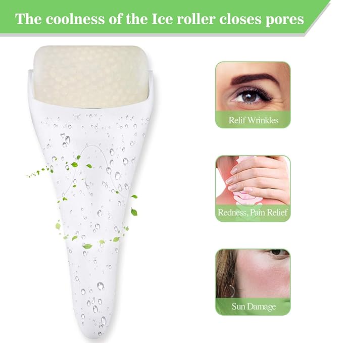 Ice Roller for Face,Eyes,Facial Massager Tool,Soothing Skin Care Tool,Cooling Skincare Device for Puffiness,At-Home Spa Gift for Women(White)
