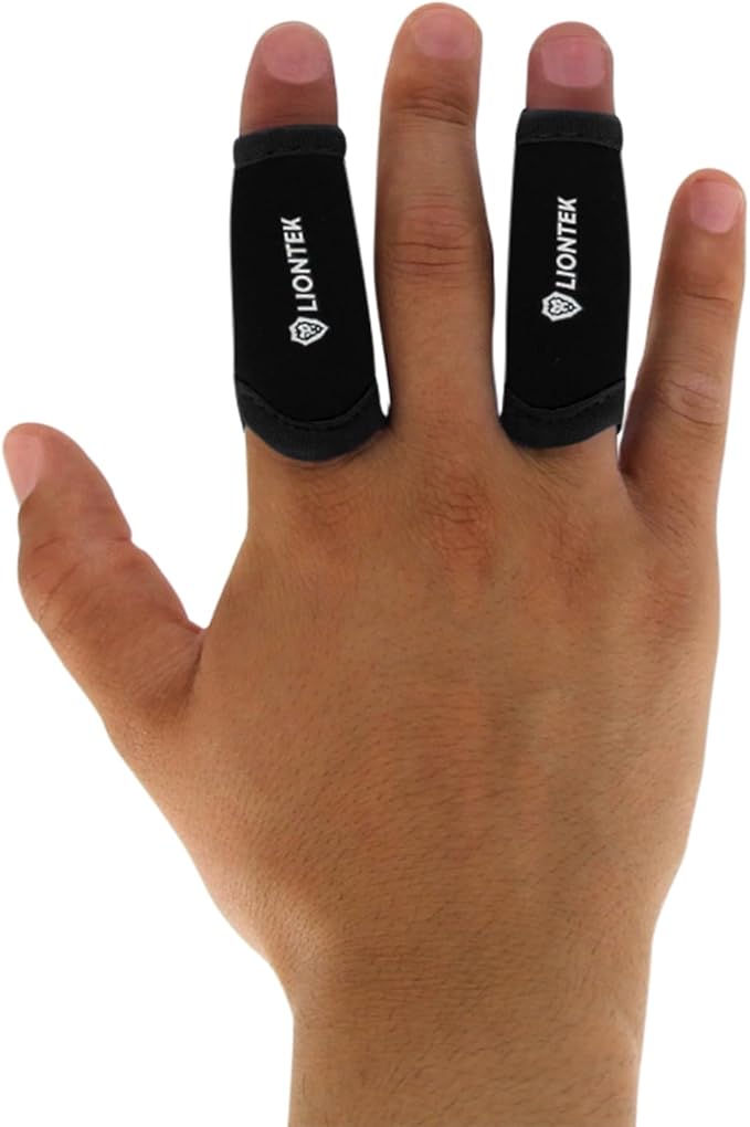 LIONTEK Single Finger Sleeve Pair - Sports Compression Finger Sleeve for BJJ, MMA, Basketball, Weight Lifting, and More