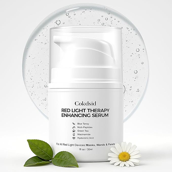 Red Light Therapy Activation Serum for Face– Firming & Hydrating Facial Serum for LED Red Light Devices and Microcurrent Facial Device – Anti-Aging Green Tea Serum with Niacinamide,Multi Peptides