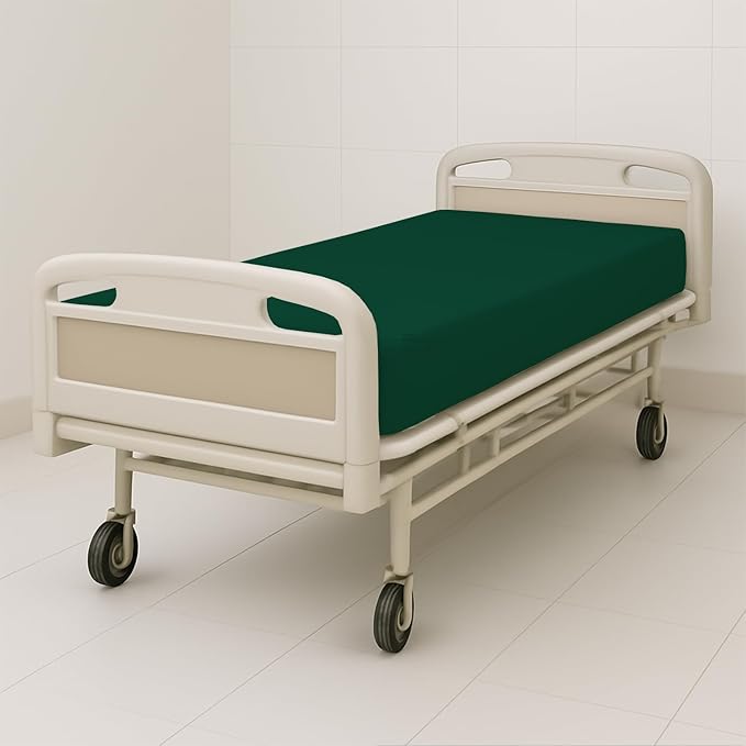 6 Pack Fitted Hospital Bed Sheets - Soft Microfiber Hospital Fitted Sheet - Hospital Bed Fitted Sheets (Olive, 36" x 84" x 12")