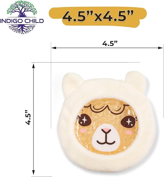 INDIGO CHILD : Premium Dual Action Hot or Cold Gel Packs | 4 Pack | Soft Plush Fabric Sleeves | Adorable Zoo Animals Design | Durable Gel Bead Wrap | Perfect for Boo-Boos and Aches