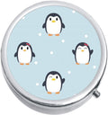 Penguin Pattern Medicine Vitamin Compact Pill Box