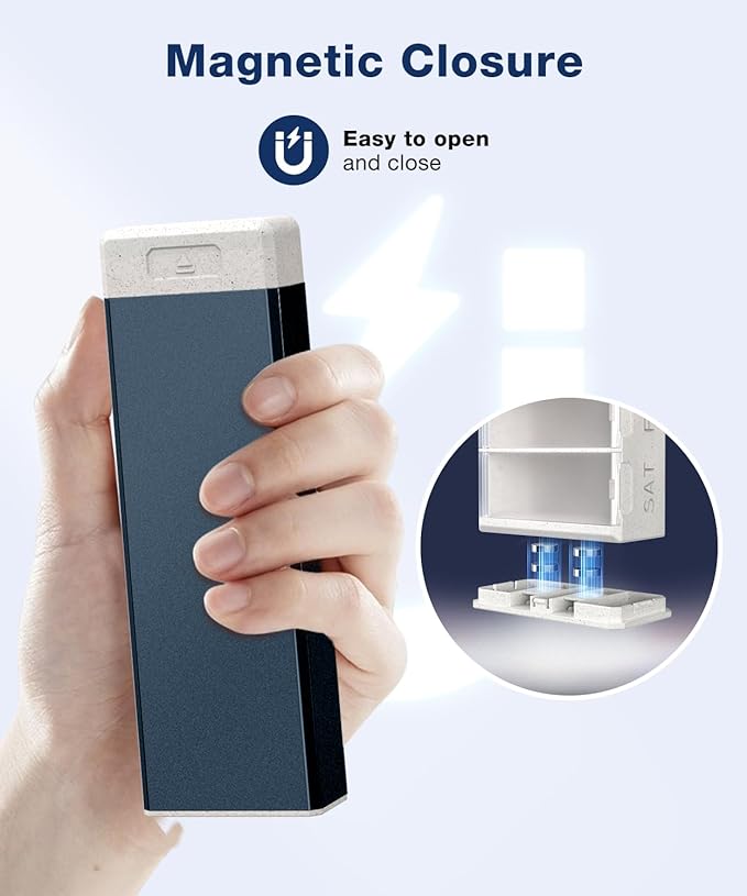HEIYING Pill Organizer with Aluminum Shell for One Week Capacity, Portable 7 Compartments Pill Box Container to Hold Vitamin, Medicine, Supplements