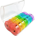 Weekly Pill Organizer 2 Time a Day，Pill Dispensers， Pill Box 7 Day with One-Side Large Opening Design for Easy Filling ，2 Times a Day AM/PM Pill Case, for Vitamins/Fish Oils (Transparent Color)