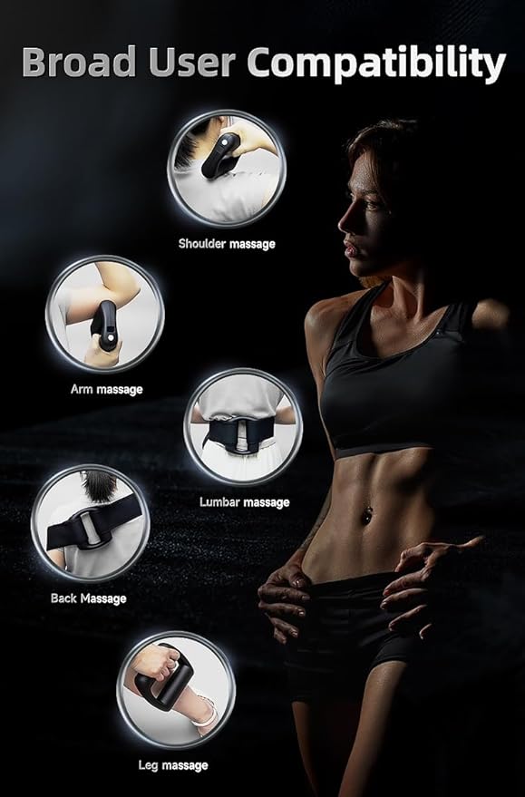 THE FINEST Deep Tissue Handheld Massage Gun Portable Cordless Massager for Back, Muscle Recovery & Pain Relief, Travel Size with Carry Case, Ideal for Athletes, Office & Home Relaxation (Purple)