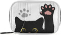 Naanle 7 Day Black Cat Pill Case Bag Travel Pill Organizer with Zipper Portable Weekly Case Compact Size for Vitamin Supplement Holder
