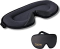 3D Sleep Mask for Back Sleepers - True Blackout Eye Masks for Sleep - Zero Eye Pressure Nose Seal Eye Cover for Meditation, Naps & Travel, Adjustable & Comfortable - Jet Black