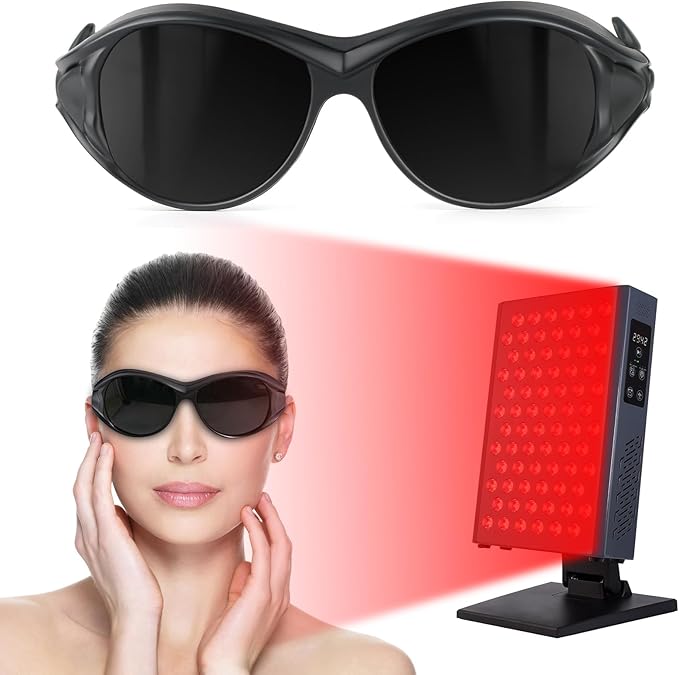 Professional Red Light Therapy Glasses,Eye Protection for Red Light Therapy and Tanning