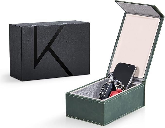KK7-DG Faraday Protector Box, Signal Shielding, Anti-Theft Car Key & RFID Blocker for Vehicles - Compact Design(Aqua Green)