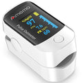 Pulse Oximeter, OLED Display Oxygen Monitor Fingertip, Blood Oxygen Saturation Monitor (SpO2) with Carrying Case, Batteries and Lanyard