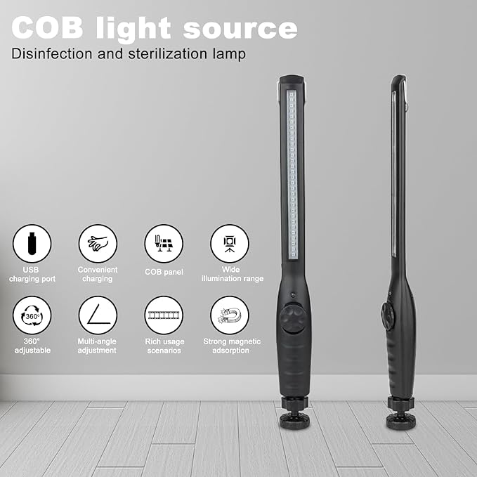UV Light Sanitizer Wand – Portable Ozone-Free Ultraviolet Disinfection Lamp, USB Rechargeable, Kills 99.9% of Germs & Bacteria, Family & Pet Safe. for Home, Travel, Hotel, Car & Pet Areas