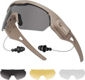 ONNAIS Shooting Glasses with Earplugs - ANSI Z87.1+ Safety Glasses with Detachable NRR 32dB Earplugs, Gifts for Men and Women