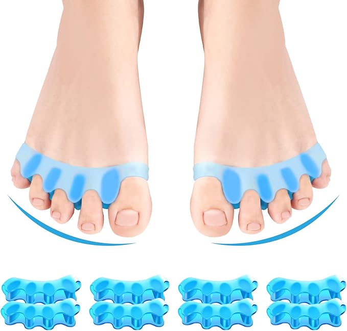 8 PCS Professional Toe Separators. Juzure Silicone Toe Spacers to Correct Bunions and Restore Toes to Their Original Shape for Women Men. Toe Correctors/Toe Straightener/Toe Stretcher/Toe Spacers