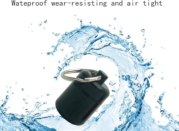2 Packs Alumium Pill Container Keychain Pocket Coin Stashes Metal Medication Pill Holder Travel Pill Box (Gray and Black)