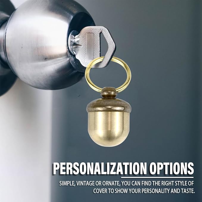 Pills Bottle Keychain, Copper Acorn Shaped Medication Small Empty Bottles Key Pendant Mini Pill Case Holder Travel Accessories